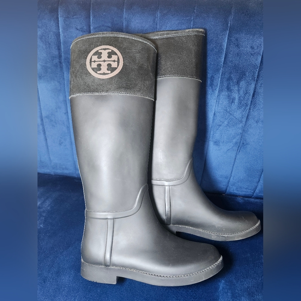 Tory Burch Black and Black RAIN  Boots